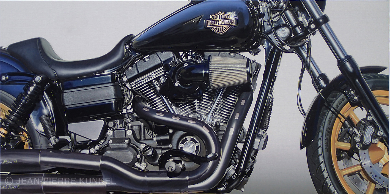 Harley Davidson, Öl auf Leinwand 140x80cm