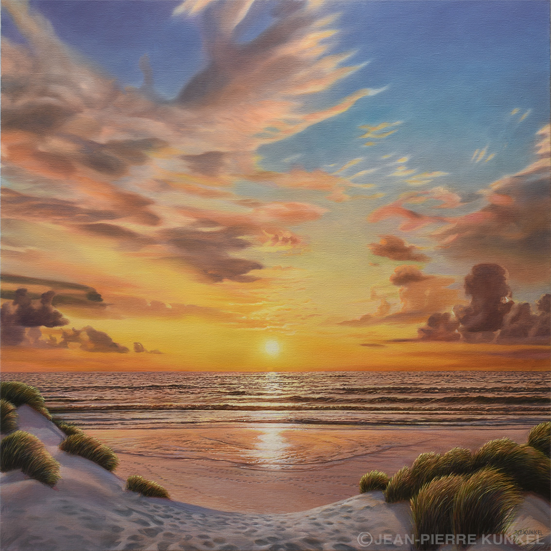 Syltimpressionen No. 14, Sonnenuntergang, Öl auf Leinwand 110x110 cm