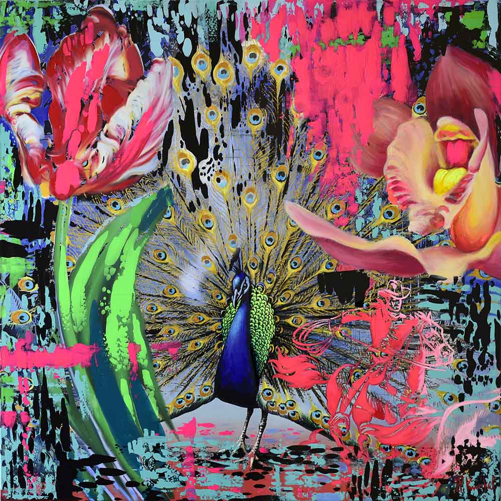 Advertising Pop Art No. 5, II von V, Mixed Media auf Leinwand, 130x130 cm